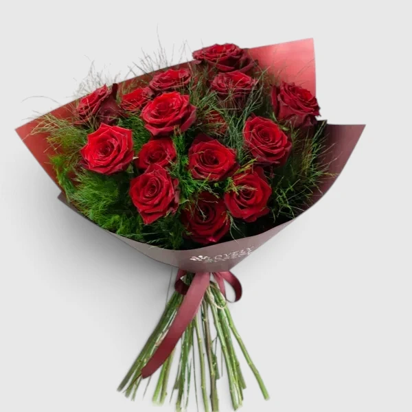 Bouquet of 15 red roses